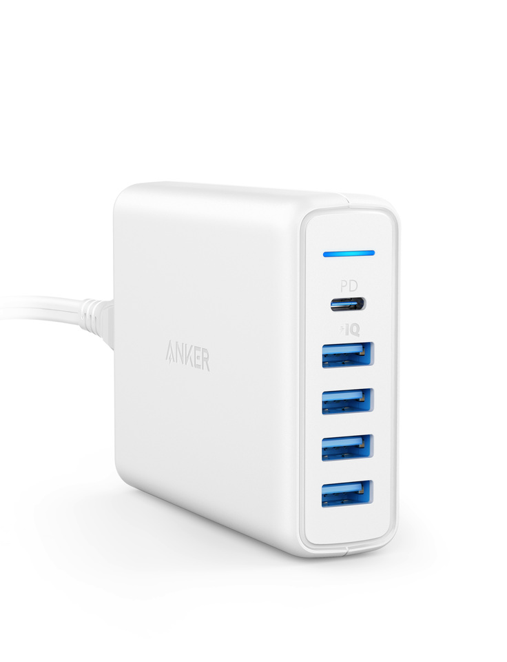 60W 5 Port Charger with USB-C Power Delivery